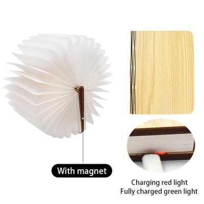 New Folding Book Lamp LED Rechargeable 3-Color Night Light Birthday Gift Luminous Book Table Lamp Bedside Lamp Ambient Light