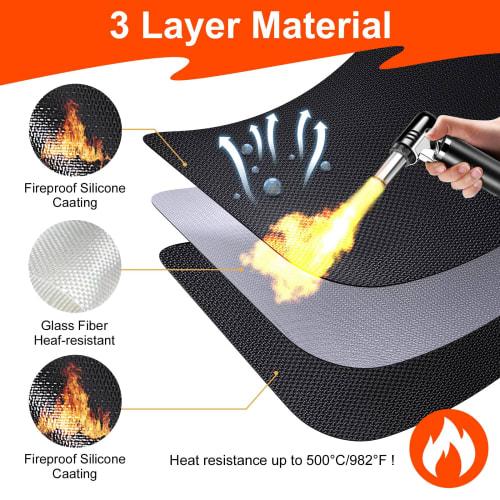 50x70cm Fireproof Mat | Tabletop Fiberglass Silicone Fireproof Mat | Heat-Resistant Mat for Air Fryers | Fire-Resistant Mat for Coffee Makers | Non-Sl