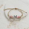 Bracelet Papillon Coloré en Céramique Fait Main Bracelet à Cordon Tressé Réglable Doux Accessoires de Mode Uniques Cadeaux