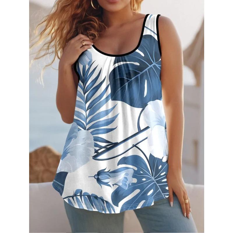 Summer Women's Sleeveless Colorful  Vest Comfortable Soft Leisure Loose Fashionable Versatile Vest