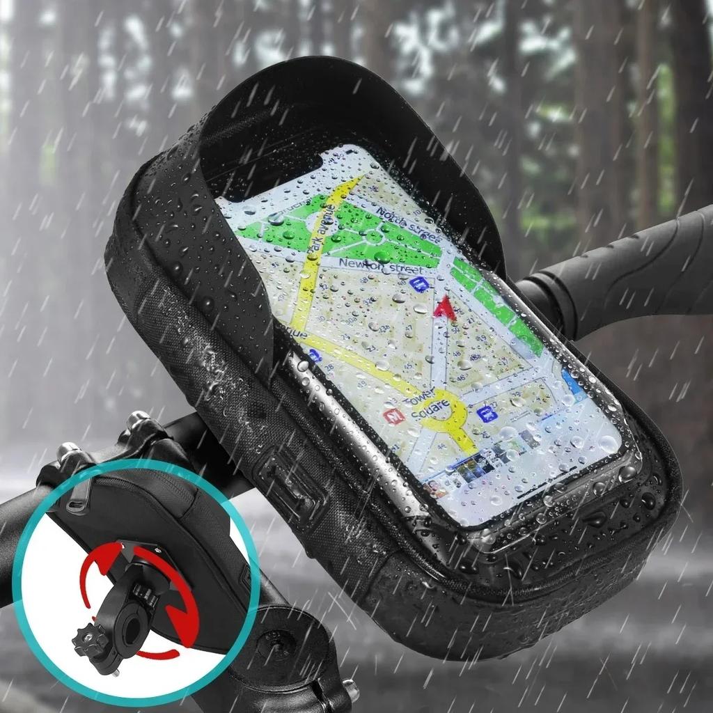 Waterproof Bicycle Motorcycle Phone Holder Bike Phone Touch Screen Bag 6.4inch Bicycle Handlebar Holder for iPhone 12Pro Samsung