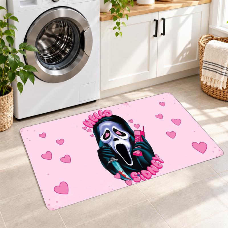 Flannel Kitchen Mat Scream Ghostface Soft Area Rug Non Slip Floor Carpet Home Decoration