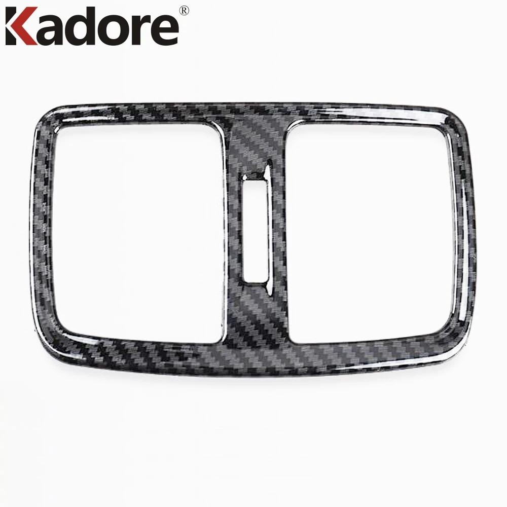 Car Armrest Box Rear Air Outlet Vent Cover Trim For Hyundai Tucson 2016 2017 2018   Carbon Fiber Interior Accessories
