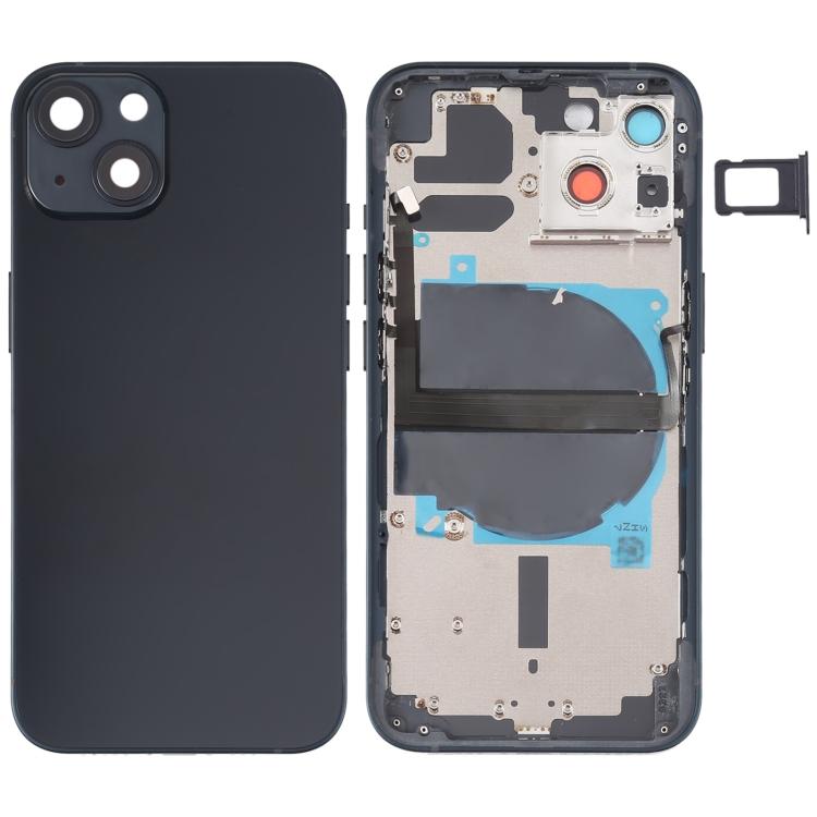 

For iPhone 13 Battery Back Cover with Side Keys & Card Tray & Power + Volume Flex Cable & Wireless Charging Module білий