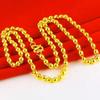 Vietnam Gold Sand Pearly Luster Men's Buddhist Beads Gold-Plated Necklace