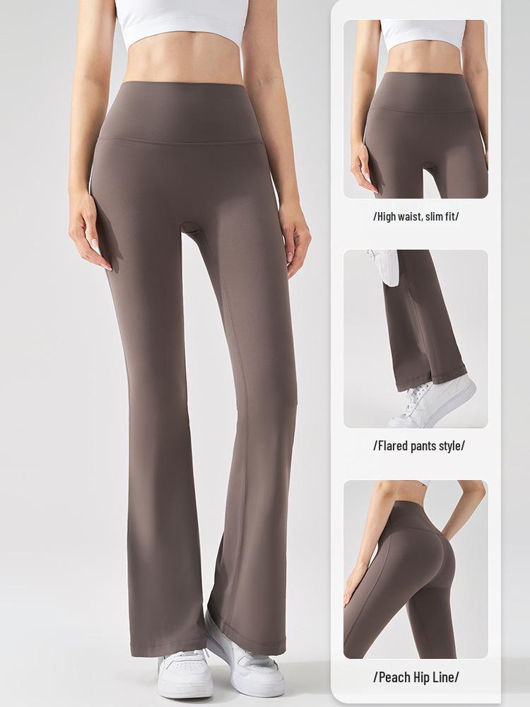 Lycra Antibacterial High-Waist Yoga Flare Pants for Women | Hip-Lifting, Wide-Leg, Micro Flare Fitness & Dance Pants