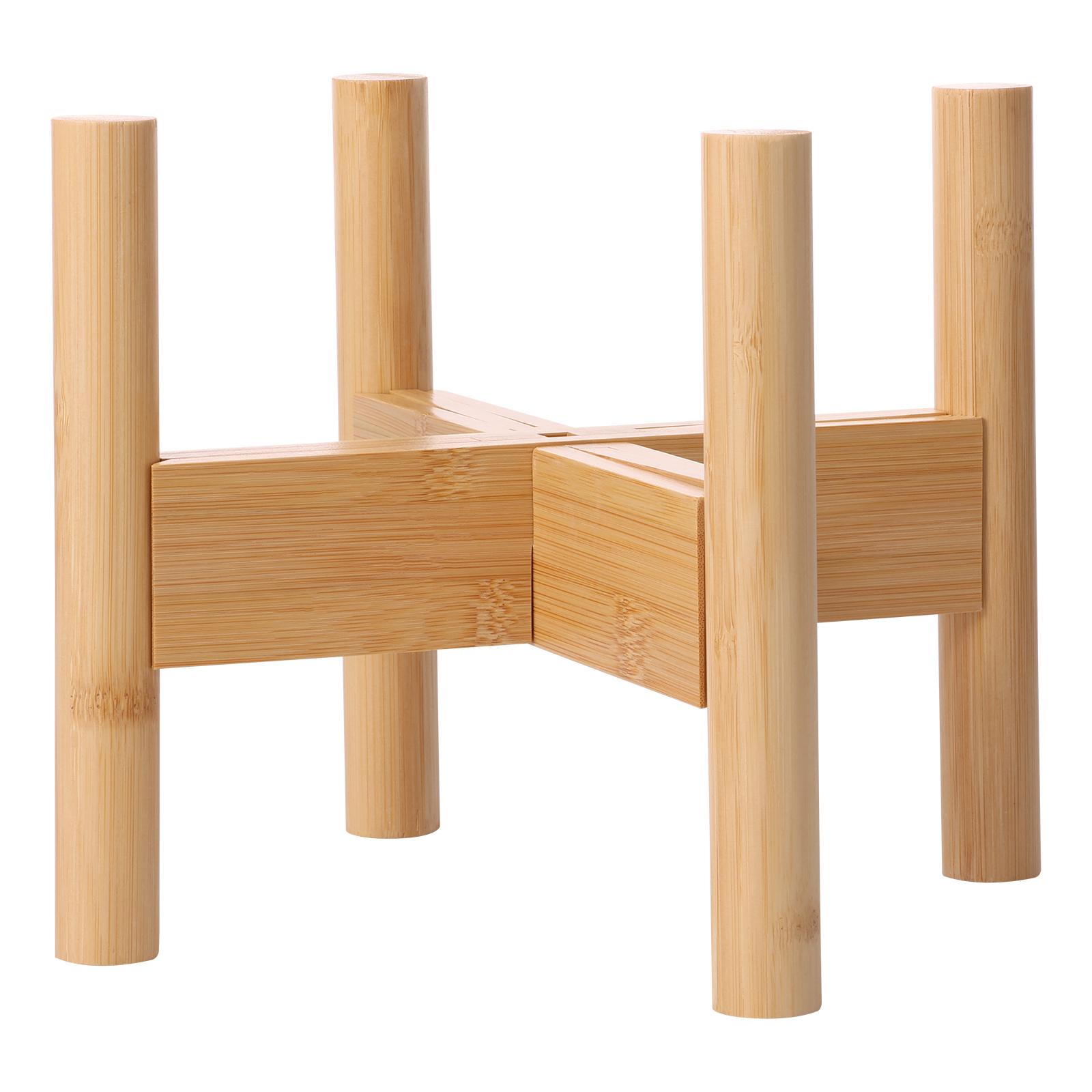 

2Pcs Beverage Dispenser Stand Wood Adjustable Kitchen Tabletop Drink Water Jug Holder Flowerpot Floor-Standing Bonsai Display