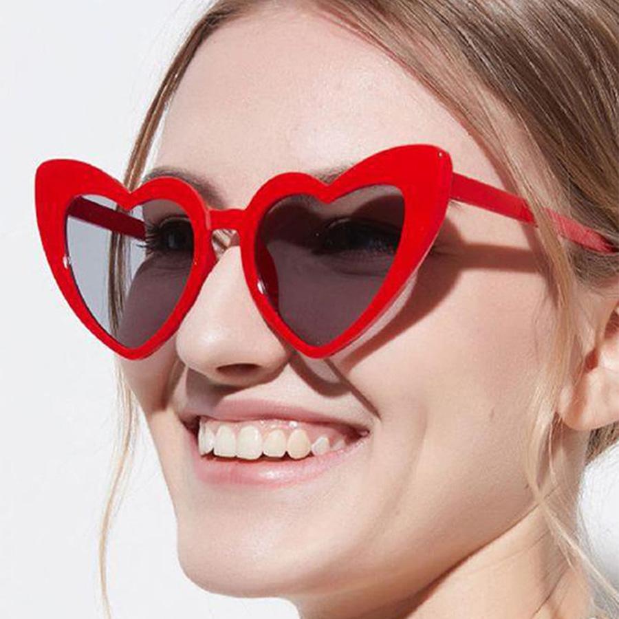 Heart Multicolor Fashion Women Sunglasses Cute Holiday Party Summer Beach Glasses