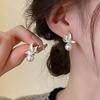 Silver Needle Oil-Drop Leaf Pearl Earrings, Women'S Elegant Pearl Stud Earrings  Jewelry Gift