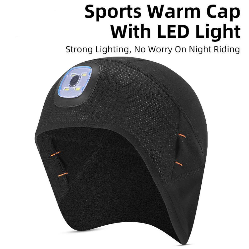 Warm High Elasticity Hat with Light Outdoor Night Run Cap with Detachable Light Fishing Cycling Washable Hat