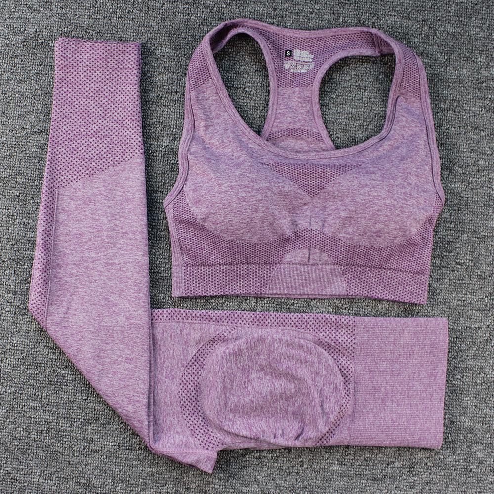European & American Women's Butt-Lifting Seamless High-Waisted Yoga Pants & Bra Set