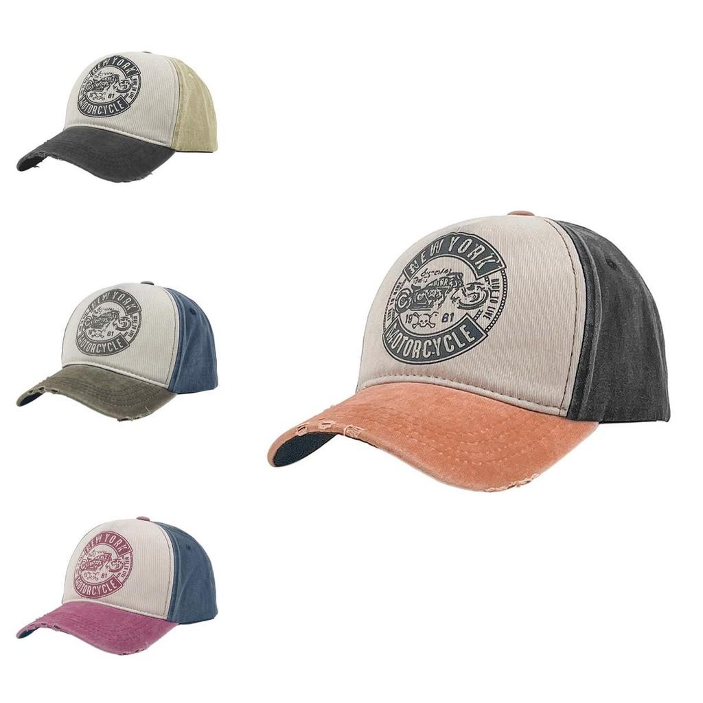 Motorcycle New York Printed Mens Baseball Hat Breathable Sun Protect Korean