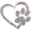 1PC Customized Paw Print, Hot Stamping, Hot Stamping, Self-adhesive Rhinestone Hollow Out Heart-shaped Car Logo Cloth Sticker