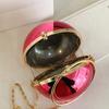 Luxus Damen Runde Ball Abendtasche 2024 Mode Glatte Helle Oberfläche Clutch Tasche Damen Umhängetasche Party Kette Handtasche Geldbörse