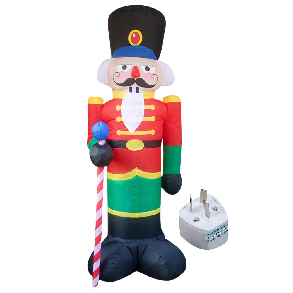 LED Inflatable Cute Air Blown Up Toy Illuminated Santa Claus Ornament Lighted Giant Model Ornament for Xmas Garden Party Decor