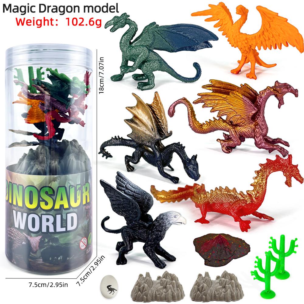 "1-9 inch Plastic Animal & Dinosaur Model Toy Set"