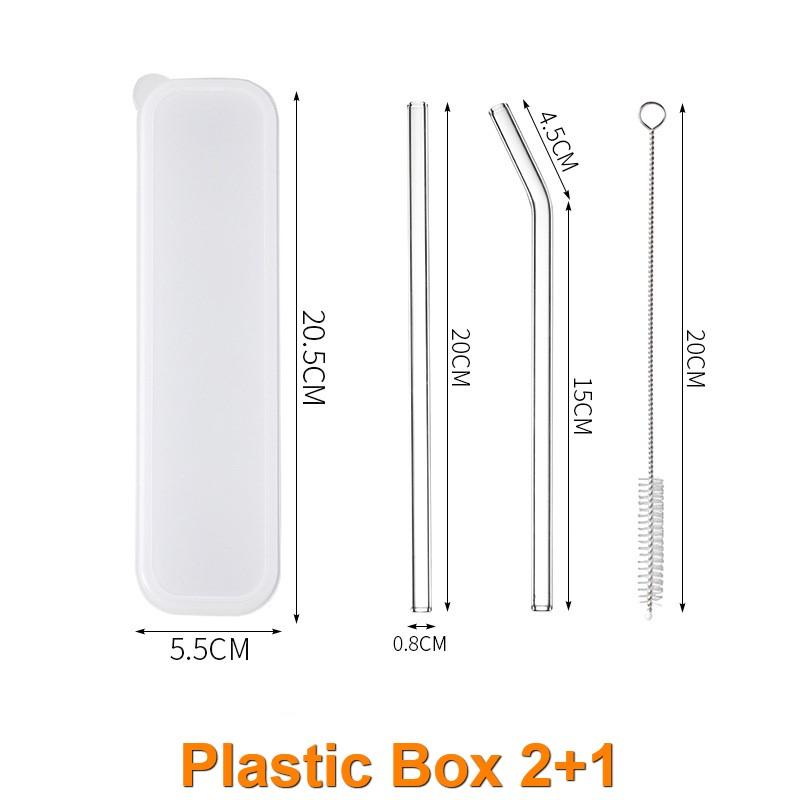 3282 High Borosilicate Glass Straws Eco Friendly Reusable Drinking Straw for Cocktails Bar Accessories Straws with Brushes