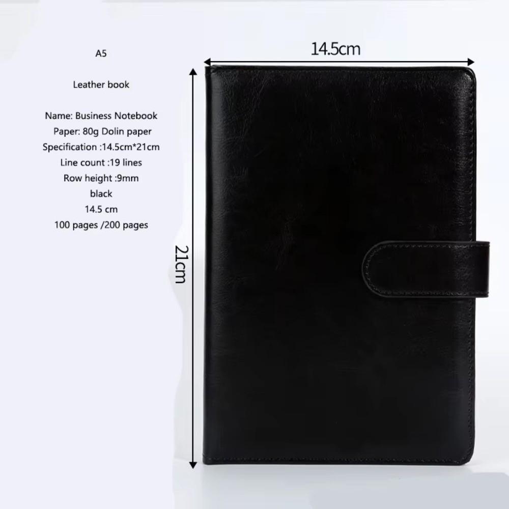 A5 Business Notebook PU Leather Hardcover Notebook Simple Meeting Record Book  Office Stationery