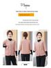 Women's Floral Print Warm Collarless Cotton Jacket with Mid and Seven-Sleeve Options, Fleece-Lined for Autumn/Winter.