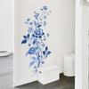 Blue Peony Flower Self Adhesive Removable Wall Sticker for Living Room Bedroom Hallway Home Decor