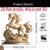 1pc Bohemian-Style Golden Horse Acrylic Decoration - 2D Flat Nature-Themed Place Card, Tabletop Decor for Home, Office, Parties & Festivals, Unique