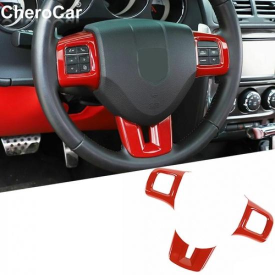 ??Red Car Decorative Trim Molding Frame Bezels Cover Kit For Dodge Charger 2010+