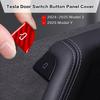 For Tesla Model Y 2019-2025 Juniper Model 3 Highland 2024 Car Carbon Fiber Interior Door Switch Button Trim Stickers Accessories