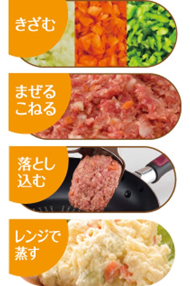 MI Creations Mama Rakuru Made In 4 Functions In Microwave Spatula Inner Lid Recipe Large Capacity Chopper, Japan, Chop, Mix, Knead, Steam, 1, Safe,