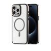 Applicable To iPhone16-15-14 Electroplated Magnetic Mobile Phone Case, Transparent Acrylic Anti-drop Case, Amazon