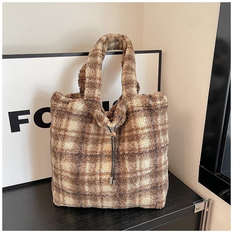 Plush Bag Female Answering Fluent New Autumn and Winter Versatile Plush Shoulder Bag Commuter Tote Bag