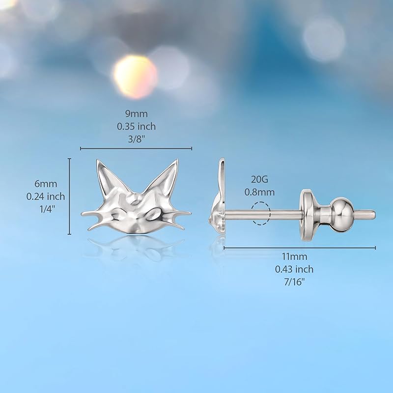 Limerencia Pure Chita Earrings Medical Titanium Earrings Compatible with Metal Allergies Leaving the Second Piercing On 1 Pair for Sensitive Ears