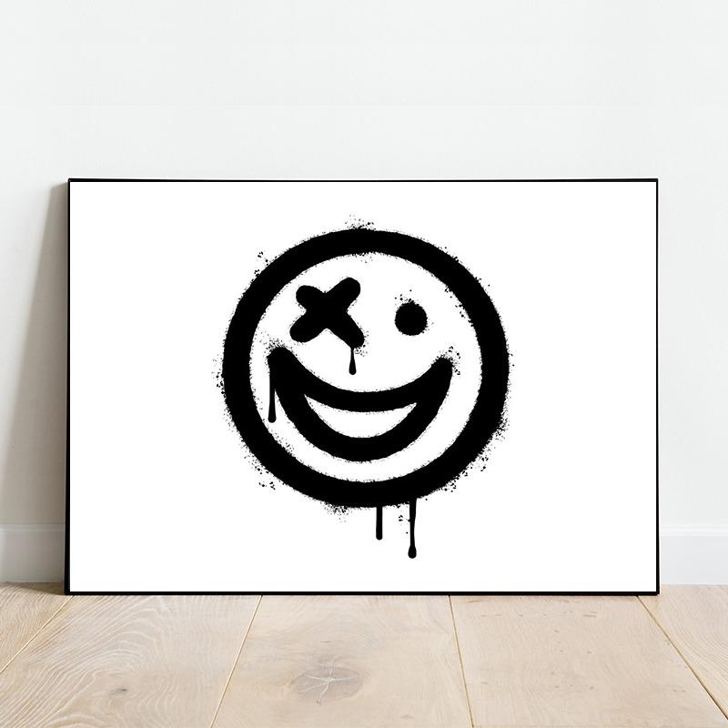 Graffitti Street Art Black White Minimalism Posters and Prints Canvas Printing Wall Picture for Living Room Home Decoration