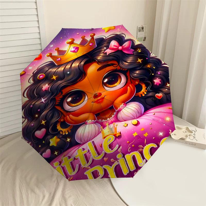 

1PC Little Princess Umbrella-8-Rib Reinforced Portable Folding Travel Suitable for All Seasons Outdoor Daily Use -J0411