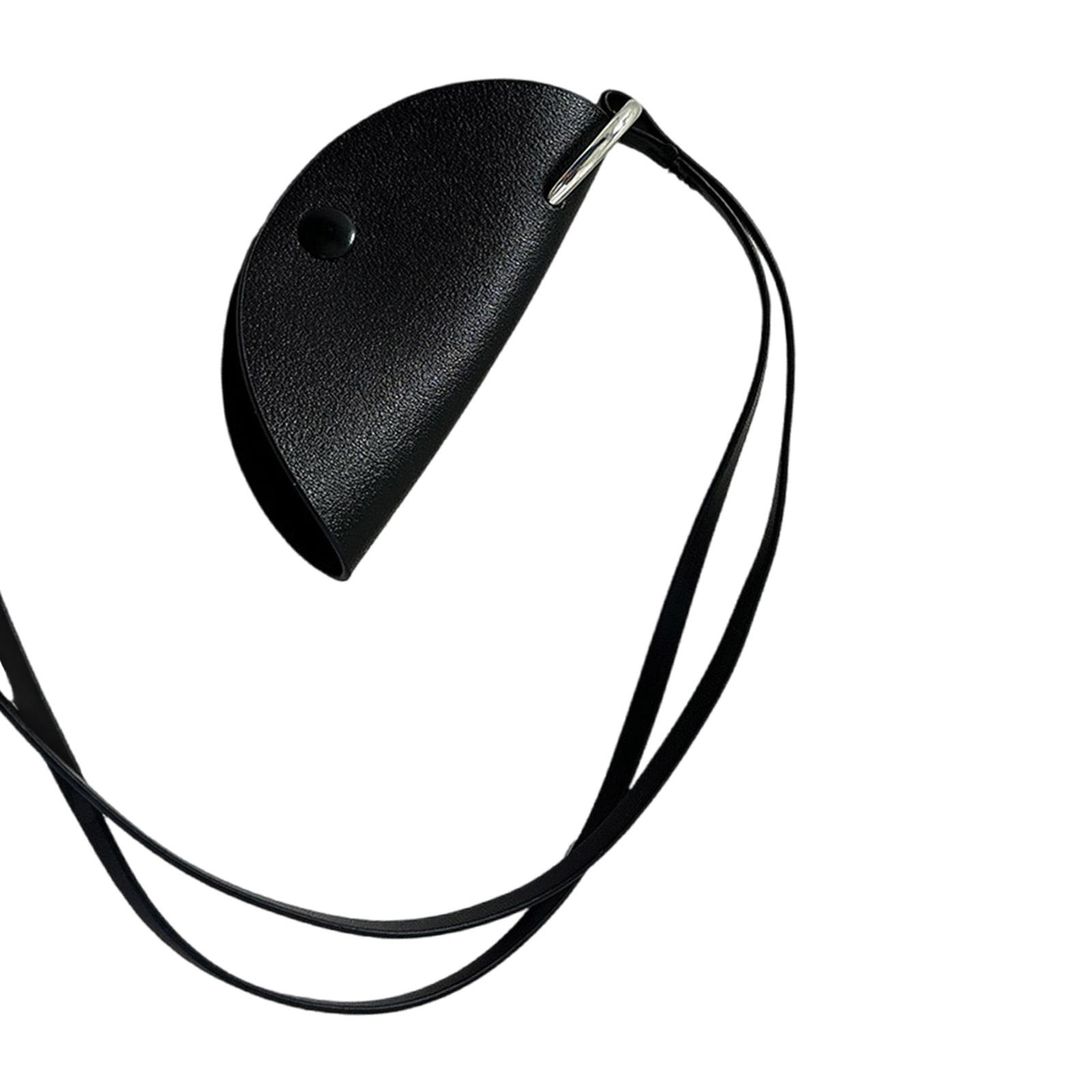 

Многофункциональный держатель для ключей из искусственной кожи, многоцелевой кожаный чехол для ключей с цепочкой для свитера для модного образа чёрный