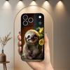 Animal Funny Sloth Cute Phone Case For iPhone 17,16,15,14,13,12,11 Plus,Pro Max,XS,X,XR,SE,Mini,8,7,Soft Silicone Black Cover