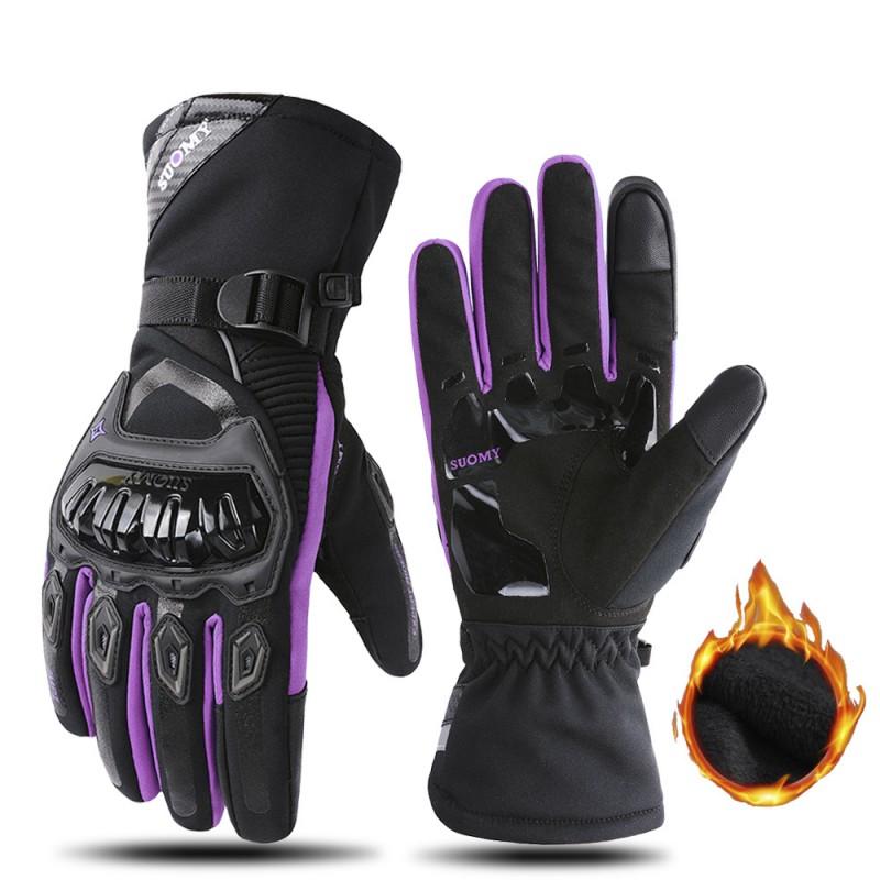 Winter Motorcycle Gloves Touchscreen Compatible Windproof Warm Thick Full Finger Riding Gear Men Women