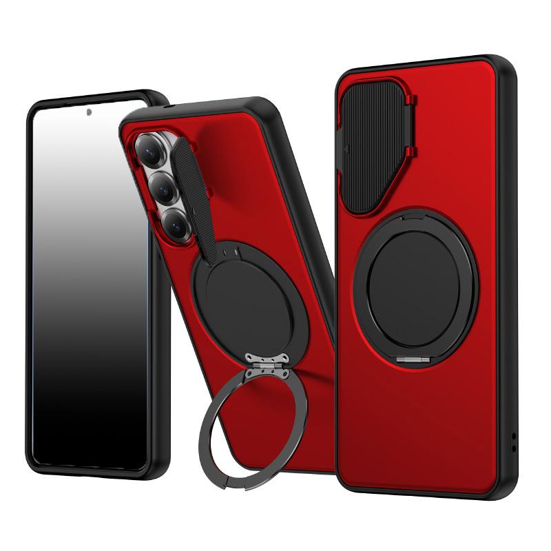 Custodia per Telefono in Metallo con Supporto Magnetico Wireless Magsafe Rotante a 360° Protezione Lente per Samsung Galaxy S26 Ultra S26 Plus S26