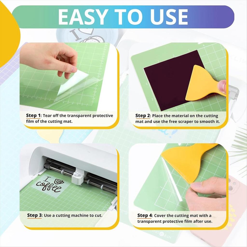 BHBL Cutting Mats for Joy Xtra, 3 Pack Cutting Mats 8.5x12inch Adhesive Reusable Cutting Mats Plotter Pad
