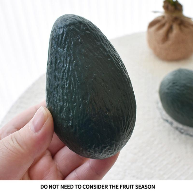 6PCS Decorative Artificial Avocado Models Restaurant Photography Props Plastic Texture for Photography and Teaching Tool