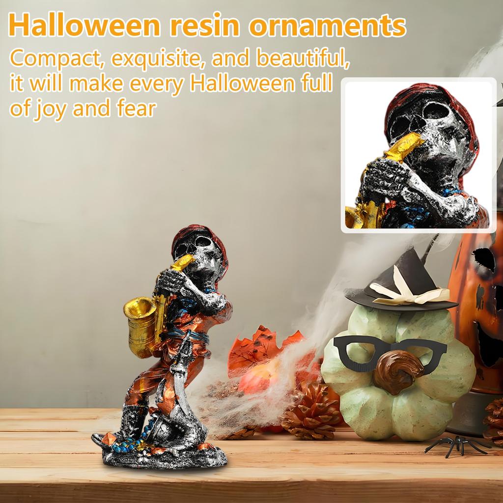 Halloween Band Skeleton Resin Ornament Decoration
