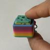 3D Printed Rainbow Cheese Keyboard Fidget Toy Stress Anxiety Relief Mechanical Keyboard Clicker Keychain Decompression Button Sensory Toy
