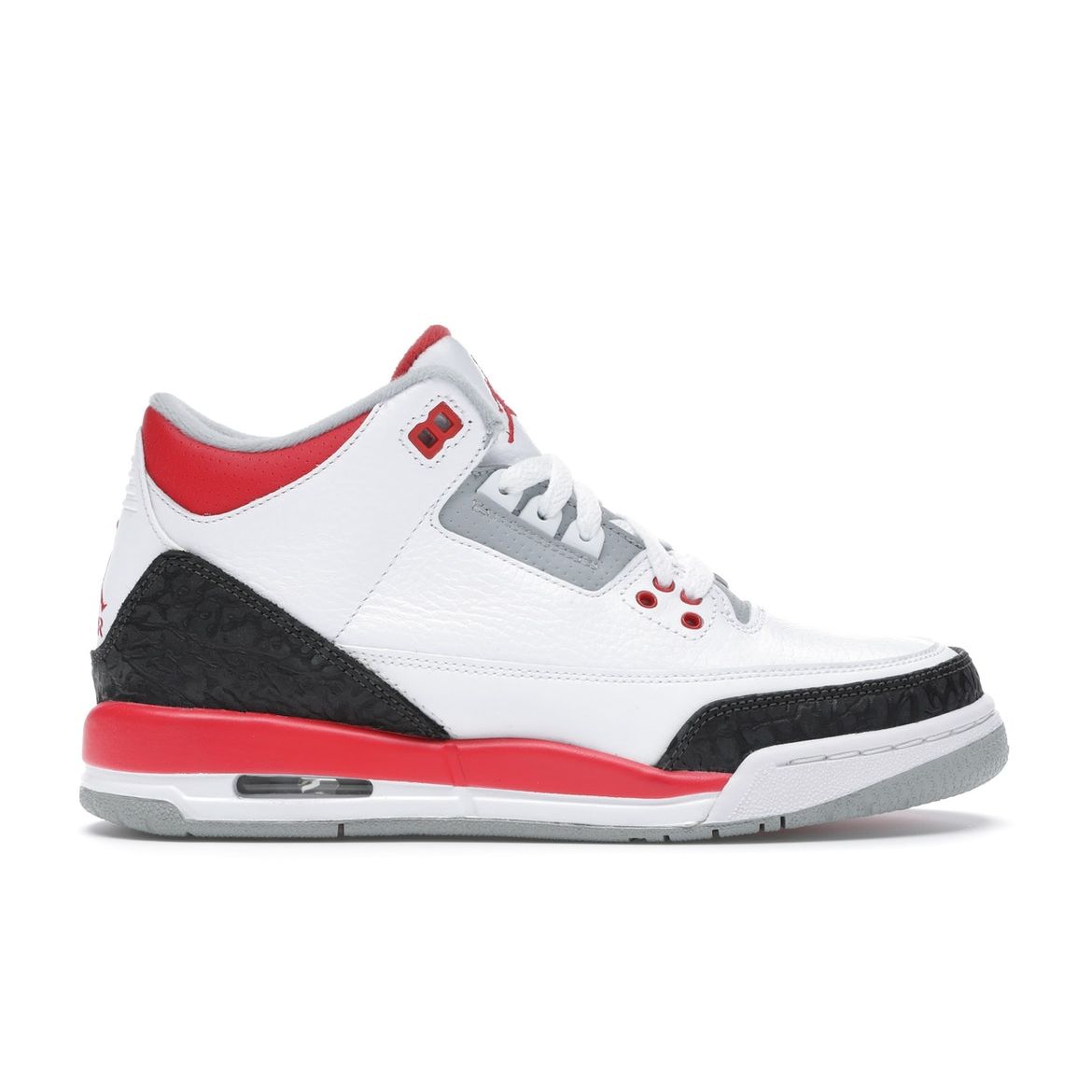 

Детские кроссовки Air Jordan 3 Retro GS Fire Red 2013 White Fire-Red-Silver-Black 398614-120