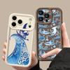 Blue and white surfing wave phone Case For iPhone 17 Pro Max 17e 16e Shockproof Silicone Soft Bumper Cover For iPhone 16 15 14 13 Pro Max 11