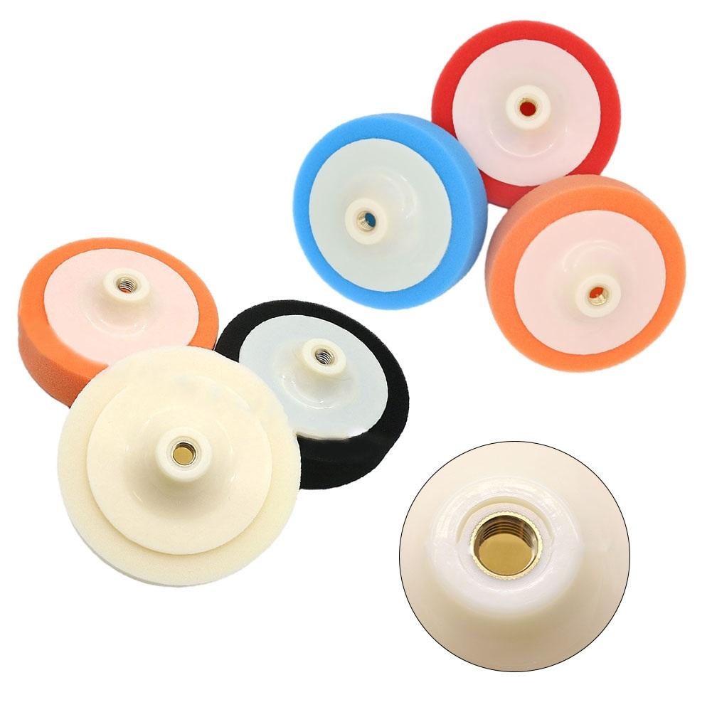 3pcs For M14 Thread Polishing Sponge Head Round 6in 150mm Car Polishing Heads Mop Pads Sponge Soft Foam Buffing Abrasive Tools