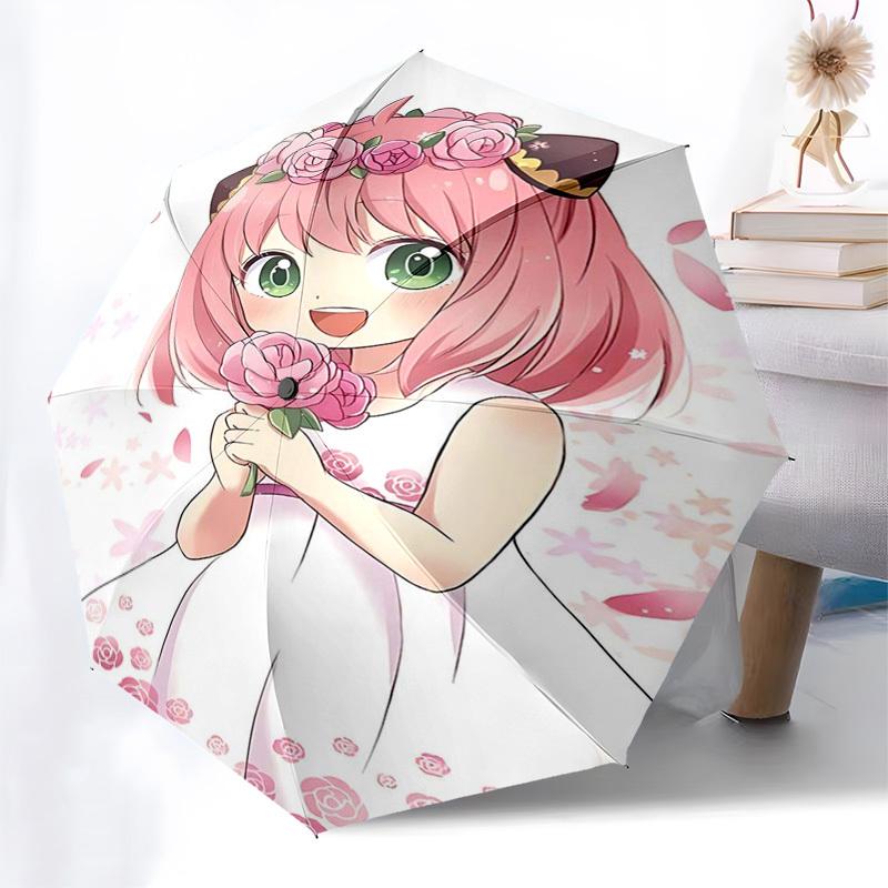 

1pc Pink Rose Floral Print Umbrella - Automatic Opening, Foldable Design, Outdoor Use, Gift for Fans, Travelers, Everyday Use.I101