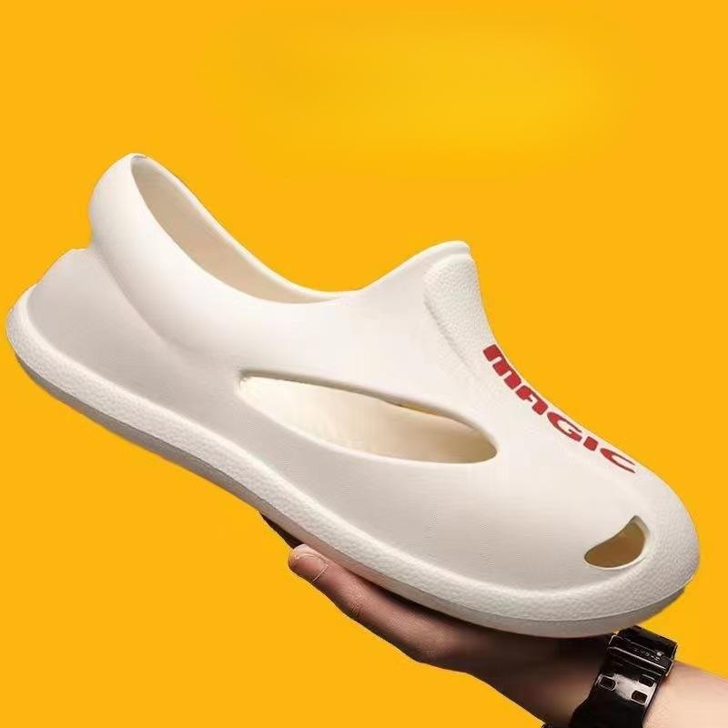 Fashion Men's Sandals Outdoor Men's Hole Hole Shoes Breathable Wear-Resistant Shoes Casual Soft Bottom Anti-Slip Wedge Slippers