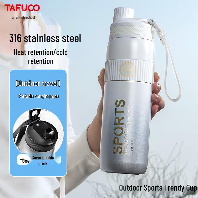 TAFUCO Dual-Drink Insulated Water Bottle