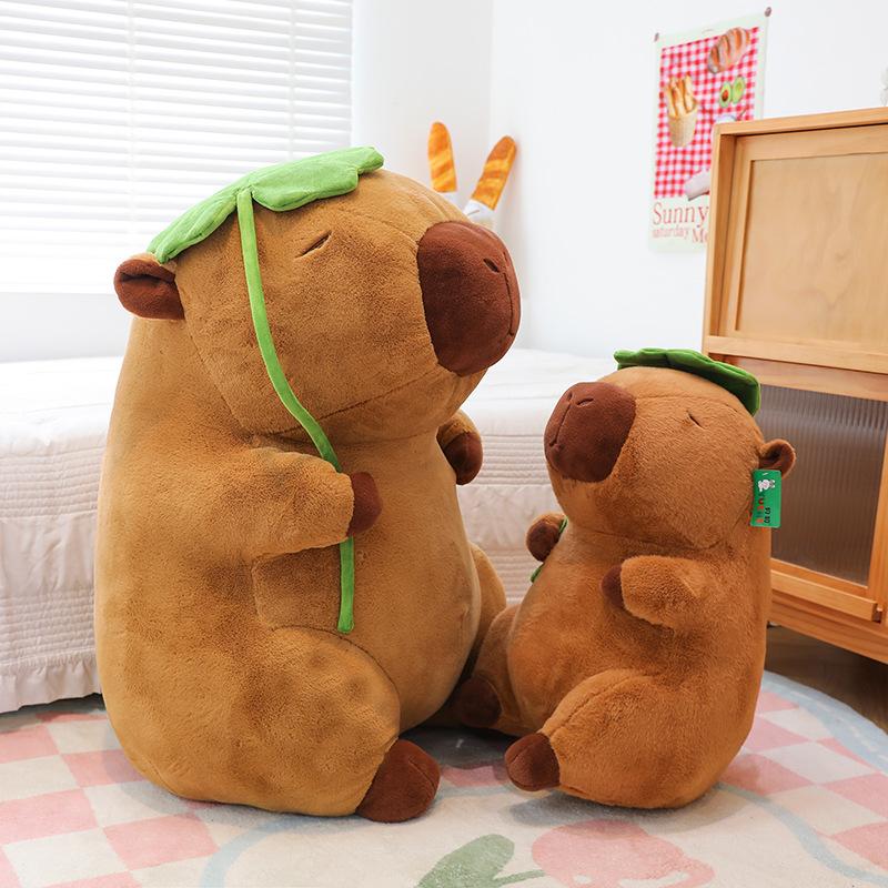 Genuine Lotus Leaf Kapibara Doll Cute Capybara Jun Plush Toy Children's Sleeping Pillow Ragdoll