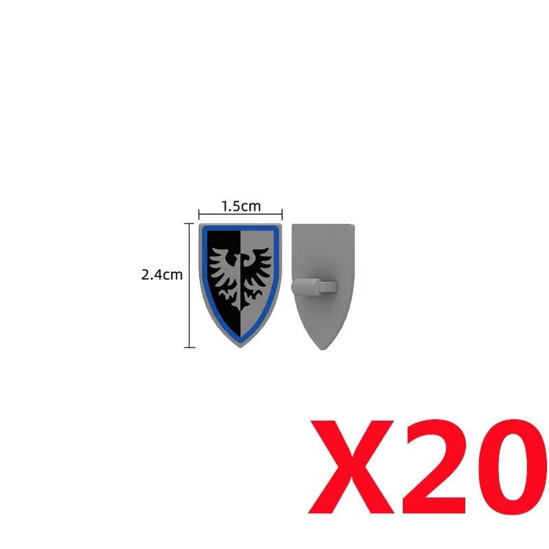 MOC Medieval Red Lion Black Eagle Castle Soldier Knight Horse Mount Building Block Military Figure Vest Armor Flag Toy Gift B036