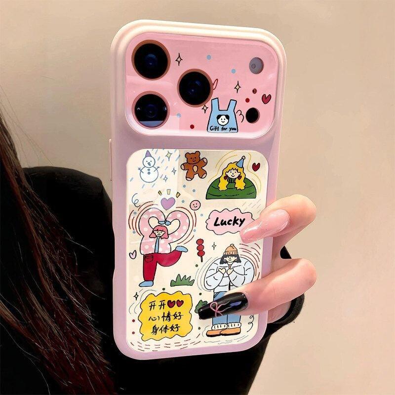Full Coverage Cute Cartoon Phone Case IPhone 16 Pro Max 15 Shockproof Protective Cover iPhone 17